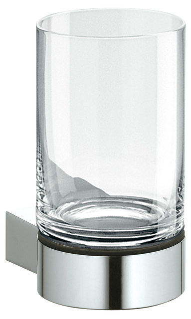 Держатель стакана в комплекте с хрустальным стаканом KEUCO PLAN 14950 179000 Алюминий анодированный/Хром