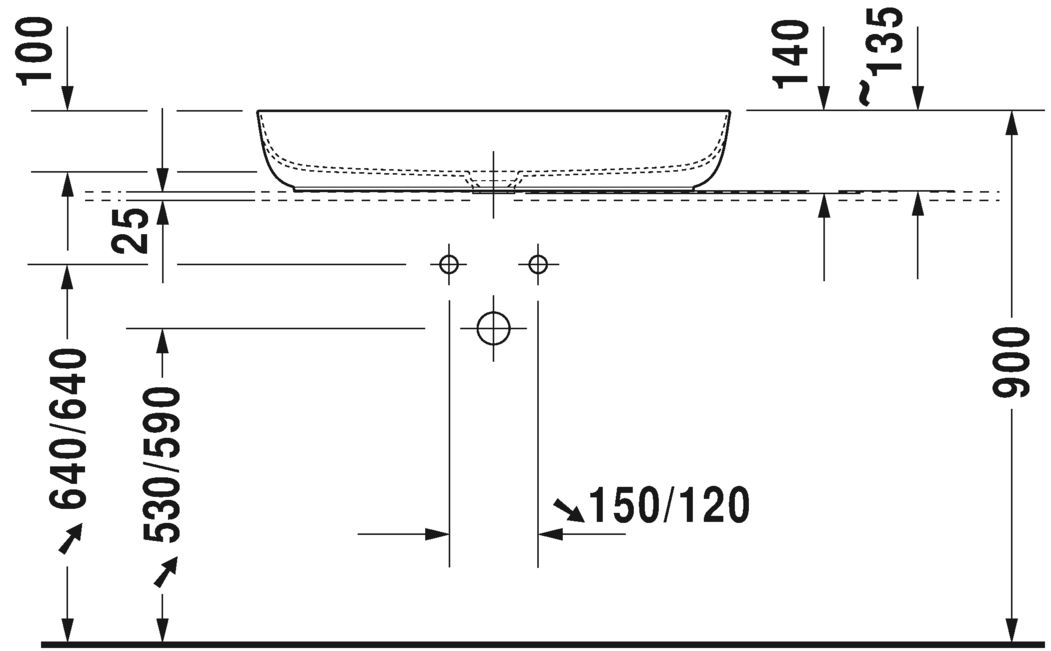 Раковина встраиваемая сверху Duravit Luv 0379800000 60х40см