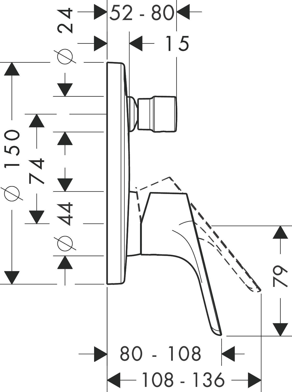 Однорычажный смеситель для ванны HANSGROHE Focus 31946000 со встроенной защитной комбинацией, цвет Хром