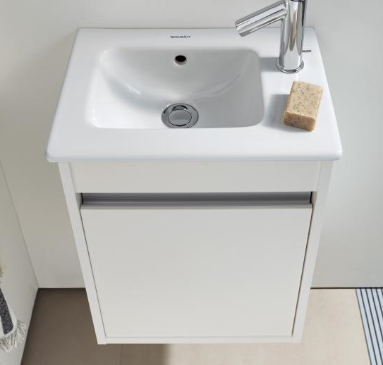 Тумба подвесная под раковину Duravit Ketho KT6417L1818 левая, белая матовая