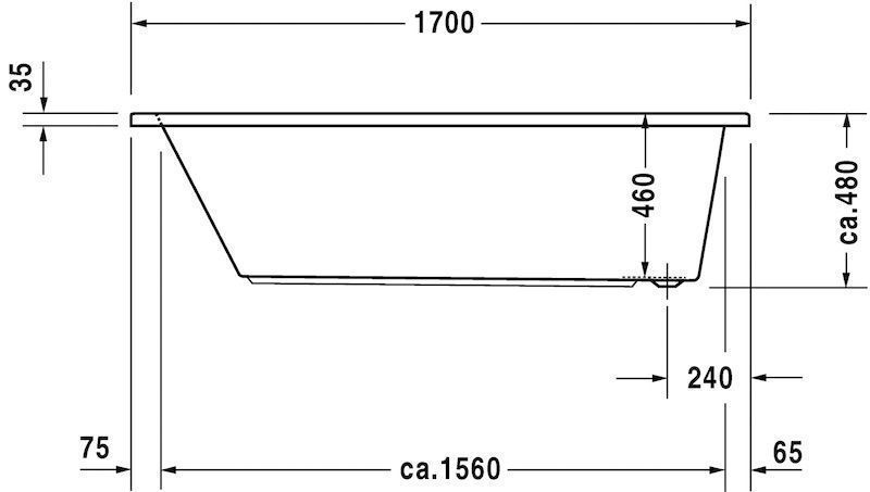Акриловая встраиваемая ванна Duravit Daro 700141000000000 1700 х 700