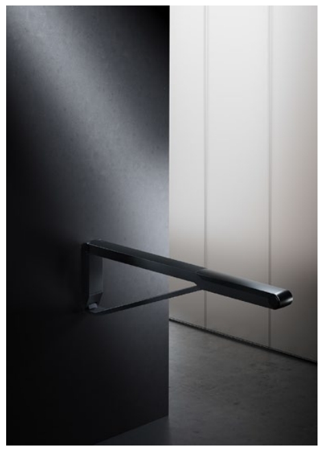 Складной поручень для установки справа и слева KEUCO AXESS 35003 370837 850 мм, цвет Чёрный матовый/Чёрный