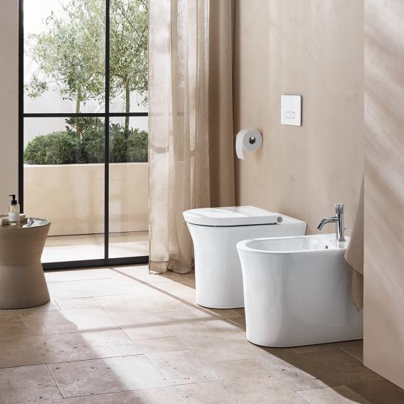 Унитаз напольный приставной Duravit White Tulip 2001090000 370 мм х 580 мм, с вертикальным смывом,  с HygieneFlush, без смывного края, с креплением, белый