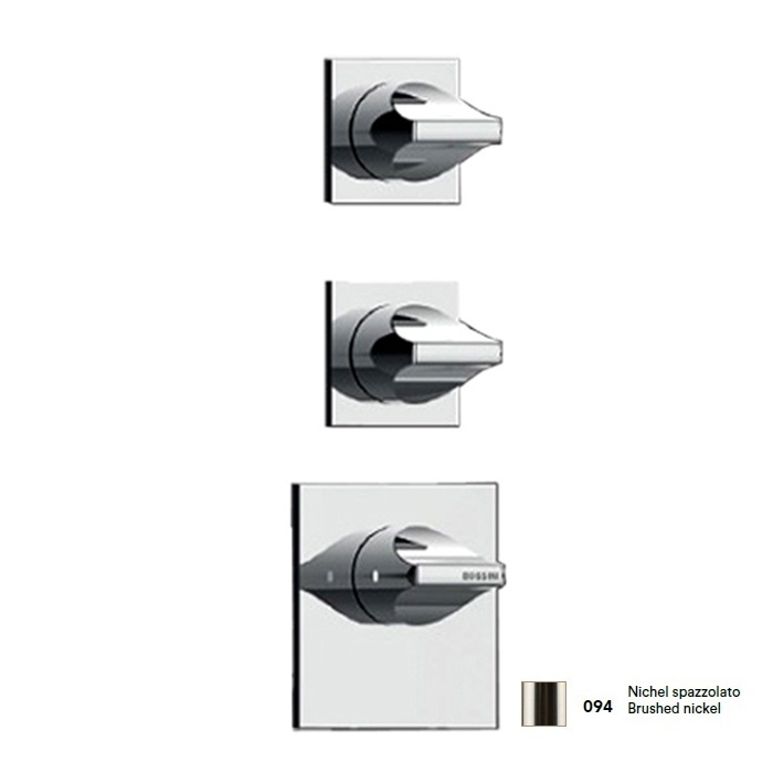 Наружная часть термостата для душа BOSSINI APICE Z035203.094 с отдельными панелями, никель шлифованный