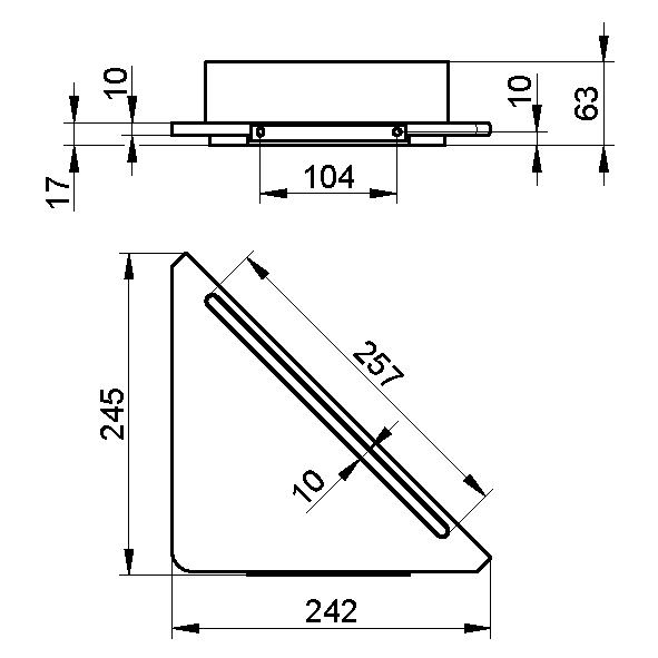 Полка Keuco Edition 400 мм 11557 170100 алюминий со скребком