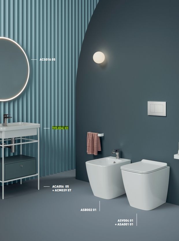 Раковина прямоугольная накладная/встраиваемая ARTCERAM FUORI SCALA TFL034 01 00  600х450 мм, с 1 отверстием под смеситель, без перелива, белая глянцевая