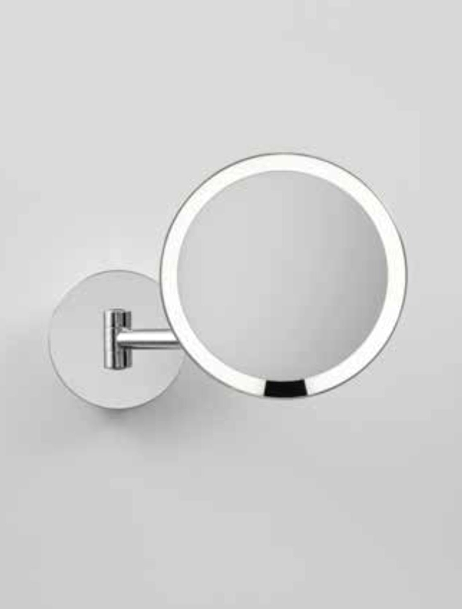 Косметическое зеркало настенное DECOR WALTHER JUST LOOK PLUS WD 5X   0125800   21.5 см, увеличение 5x, подсветка LED, от сети, цвет: хром