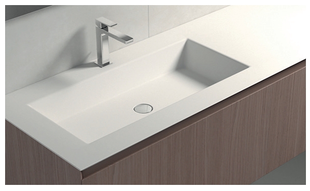 Раковина со столешницей BMT IKON TONDO 870 811 124 01.4 T  1240х22х502мм, с отверстием под смеситель, белый матовый