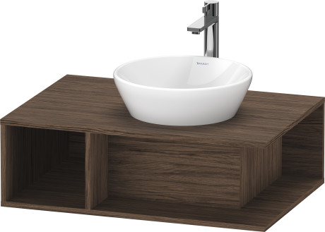 DURAVIT (D-Neo) Тумба подвесная 800 x 550 мм, с консолью, с открытой полкой слева, орех темный