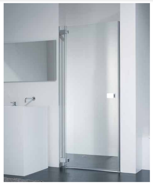 РАСПРОДАЖА Дверь распашная в нишу правая PROVEX E-lite 0003 EN 05 GL R в 1000 мм х 1950 мм, блестящий алюминий/прозрачное стекло