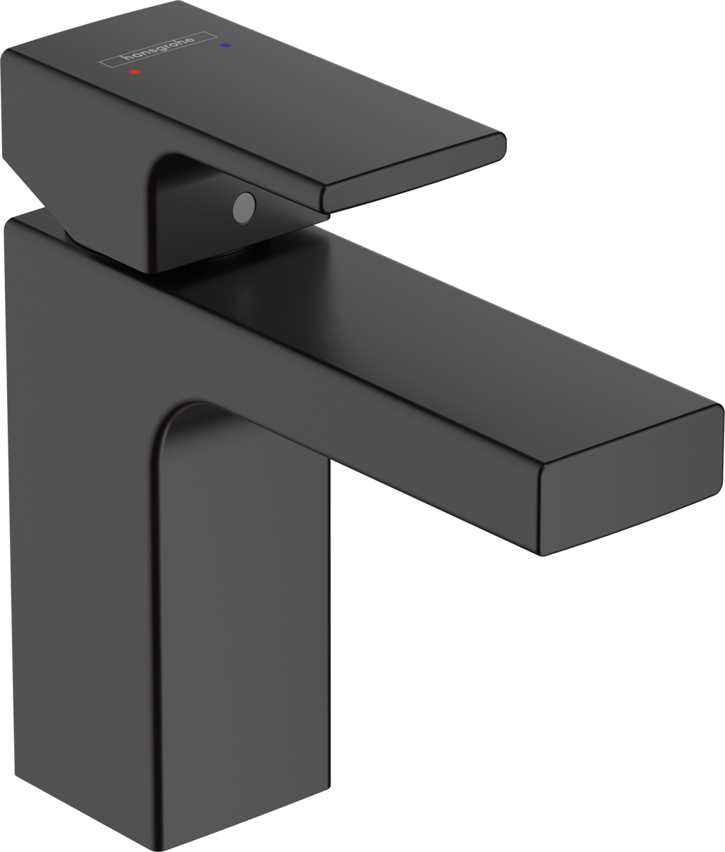 Смеситель для раковины HANSGROHE Vernis Shape 71561670 со сливным гарнитуром, матовый чёрный