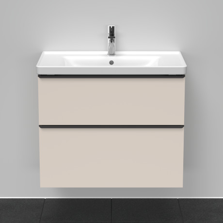 Тумба подвесная под раковину DURAVIT D-Neo DE435509191 784 мм х 452 мм, с выдвижным ящиком и выдвижным отделением, серо-коричневый матовый