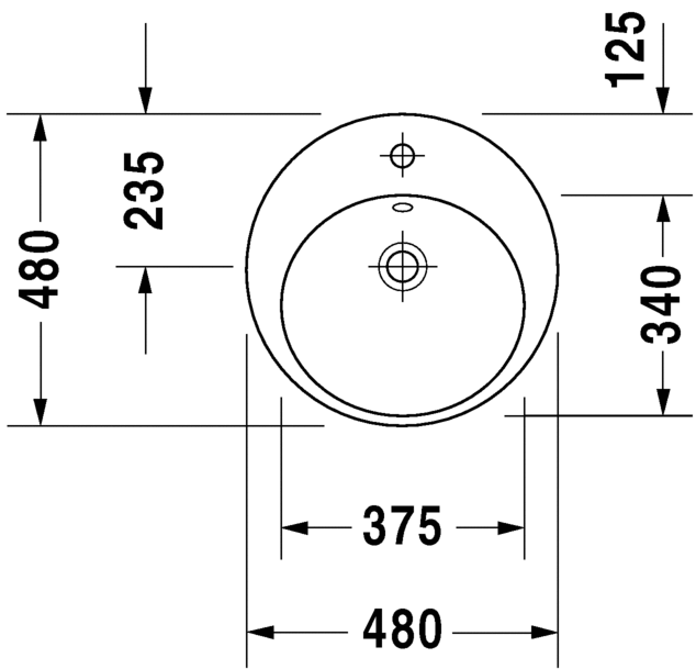 Раковина встраиваемая сверху Duravit Starck 2 2327480000 37х48см (изделие снято с производства)