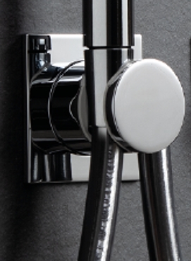 Вывод из стены со шлангом с квадратным основанием ALMAR Modular E192001.316 цвет Нержавеющая сталь брашированная AISI 316