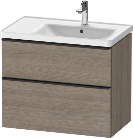 Тумба подвесная под раковину DURAVIT D-Neo DE435803535 784 мм х 452 мм, с выдвижным ящиком и выдвижным отделением, дуб терра
