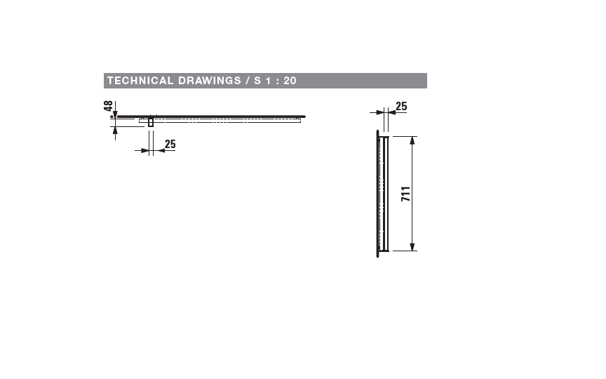 Подсветка для зеркала вертикальная  Laufen Frame 25     4.4757.2.900.007.1 , 70 см, корпус  алюминий, с сенсорным переключателем