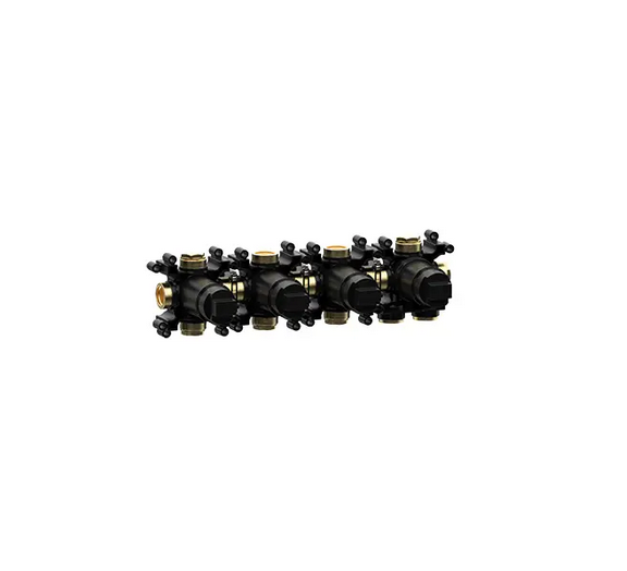 Встраиваемая внутренняя часть термостата ALMAR MODULAR PUSH E176909 на 3 потребителя, цвет Чёрный