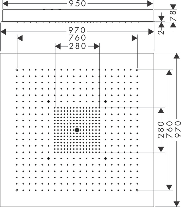 Верхний душ AXOR Starck ShowerCollection 10621800 Под сталь