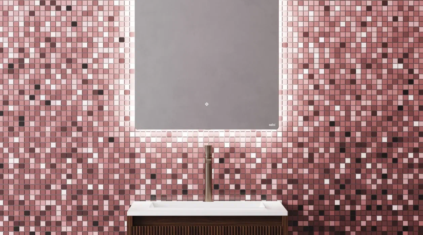 Зеркало с LED - подсветкой и подогревом SALINI OMBRA 27M018090BH 800х900х25мм, с сенсорным включателем, цвет Серый