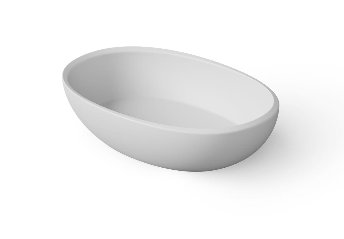 Раковина накладная  DEA DESIGN  Countertop basin   DD9077 600 18 600х400хh145/155 мм, из композита Solid surface, цвет белый матовый 18