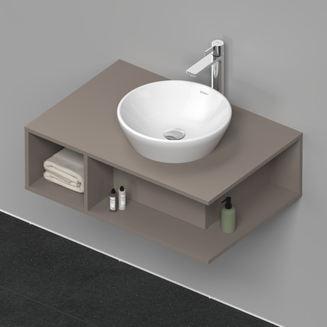 Тумба подвесная под раковину DURAVIT D-Neo DE495804343 800 мм х 550 мм, с консолью, с открытой полкой слева, базальт матовый