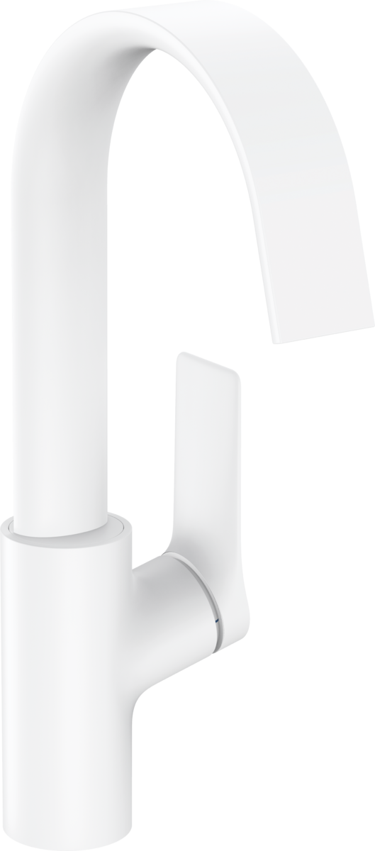 Смеситель для раковины однорычажный HANSGROHE Vivenis 75032700 210 мм, с поворотным изливом, без сливного гарнитура, белый матовый