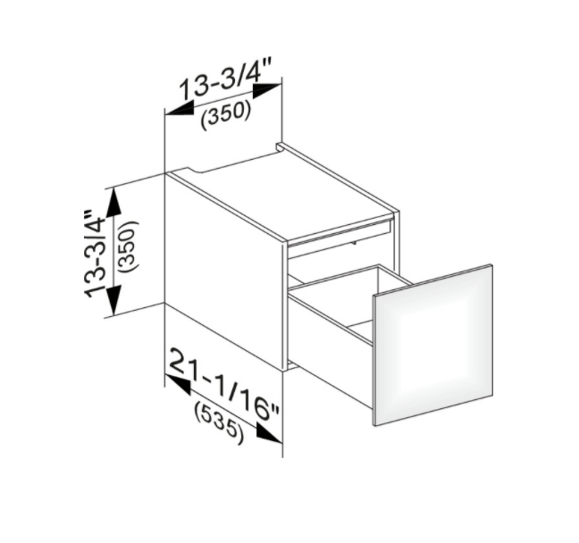 Модуль нижнего шкафа KEUCO EDITION 11 31310 850000 для встройки снизу, с одним выдвижным ящиком, корпус/фасад шпон, табачный дуб