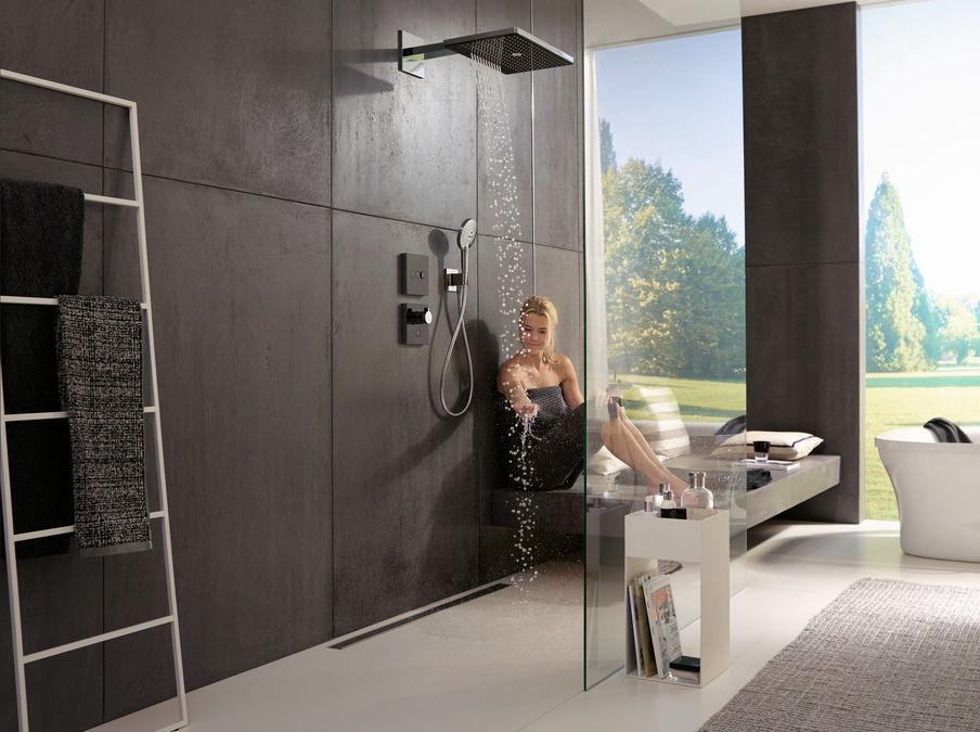 Смеситель для душа Hansgrone ShowerSelect Glass 15736600 черный, хром