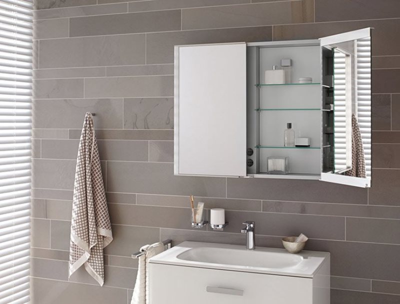 Зеркальный шкаф с подсветкой Keuco Royal Match 12802 171301 настенный монтаж