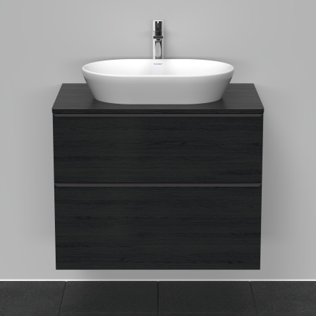 Тумба подвесная под раковину DURAVIT D-Neo DE496701616 800 мм х 550 мм, с консолью, с двумя выдвижными ящиками, чёрный дуб