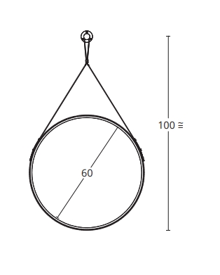 Зеркало круглое без подсветки для ванной комнаты BMT BLUES 4.0 801 423 060 03   600х600х35 мм,  чёрный матовый