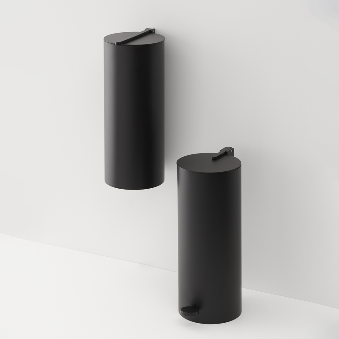 Ведро для мусора подвесное, с крышкой DECOR WALTHER  Bar BIN 4   0615150     34,5 X Ø 14 X 17,5 см, 2,5 л, с внутренним контейнером, цвет белый матовый
