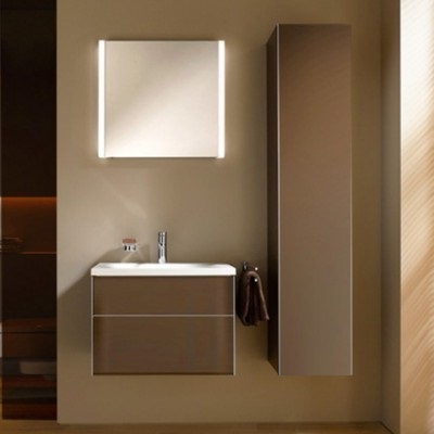 Высокий шкаф-пенал петли справа Keuco ROYAL REFLEX 34031 140002 335 мм х 350 мм х 1670 мм, с корзиной для белья, корпус матовый лак/фасад стекло трюфель