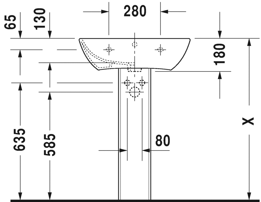 Раковина подвесная Duravit Me By Starck 2335600000 60х46см