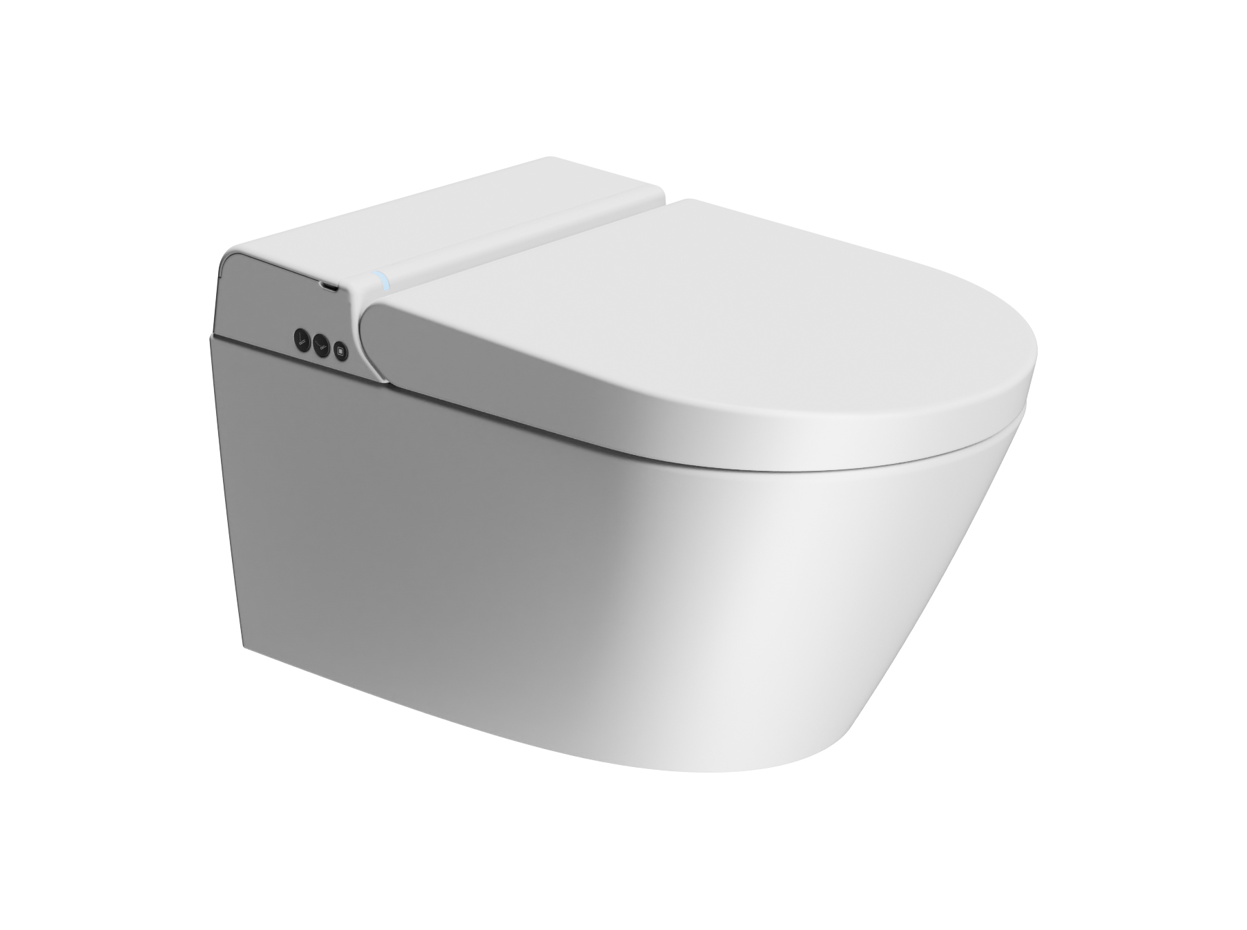 Подвесной умный безободковый унитаз GSI WClean 7418K09 590х375 мм, с модулем электронного биде и сиденьем Soft-Close, цвет Белый матовый