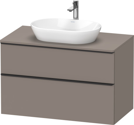 Тумба подвесная под раковину DURAVIT D-Neo DE496804343 550 мм х 1000 мм, с двумя выдвижными ящиками и консолью, базальт матовый