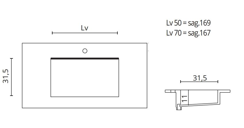 Раковина со столешницей BMT IKON FESSURA 870 811 124 01.4 F   1240х22х502 мм, с отверстием под смеситель, белый матовый
