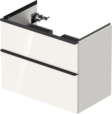 Тумба подвесная под раковину DURAVIT D-Neo DE435702222 784 мм х 452 мм, с выдвижным ящиком и выдвижным отделением, белый глянцевый
