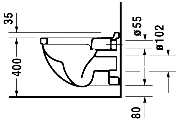 Подвесной унитаз Duravit Starck 3 2206090000 54 см белый