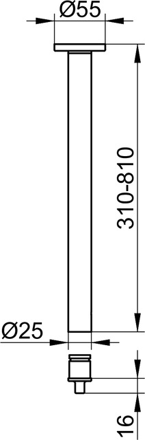 Комплект штанг к потолку KEUCO Plan 14941 010600 600 мм, хром