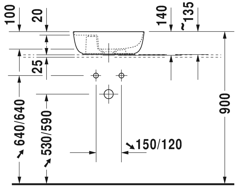Раковина встраиваемая сверху Duravit Luv 0381420000 42х27см