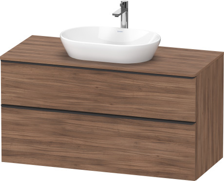 Тумба подвесная под раковину DURAVIT D-Neo DE496907979 1200 мм х 550 мм, с 2 выдвижными ящиками и консолью, орех натуральный