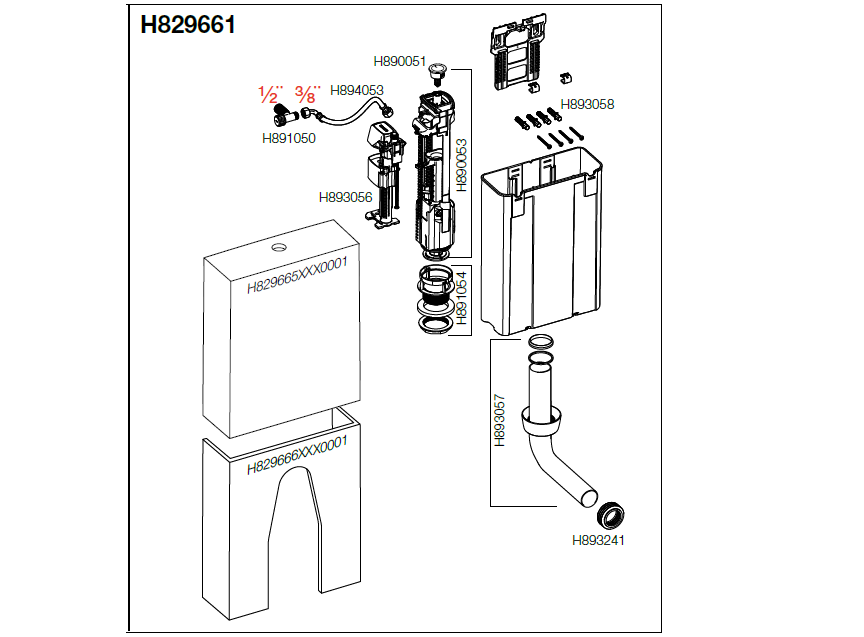 Напольный бачок для пристенных унитазов  Laufen Universal   8.2966.1.000.881.1 из двух частей, подвод воды задний верхний слева,  белый глянцевый.