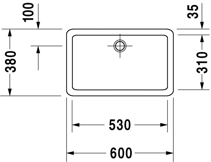 Раковина встраиваемая сверху Duravit Vero 0455600000 60х38см
