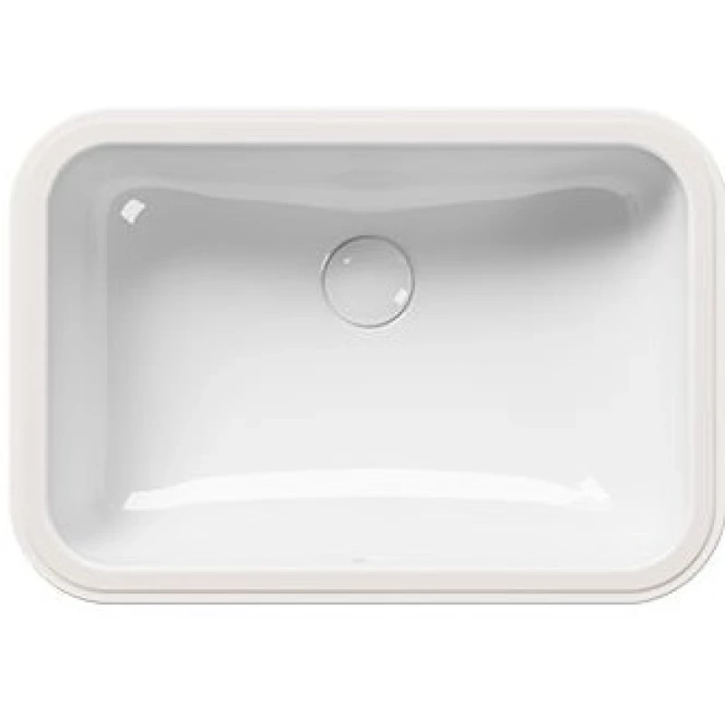 Раковина встраиваемая снизу GSI PURA 724311 550 мм х 380 мм, без отверстия для смесителя, с переливом, белый глянцевый