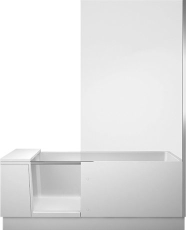 Ванна Duravit Shower + Bath 700455000000000 1700 х 1000 прозрачное стекло, со смонтированной дверцей, с ножками, пристенный вариант, белая
