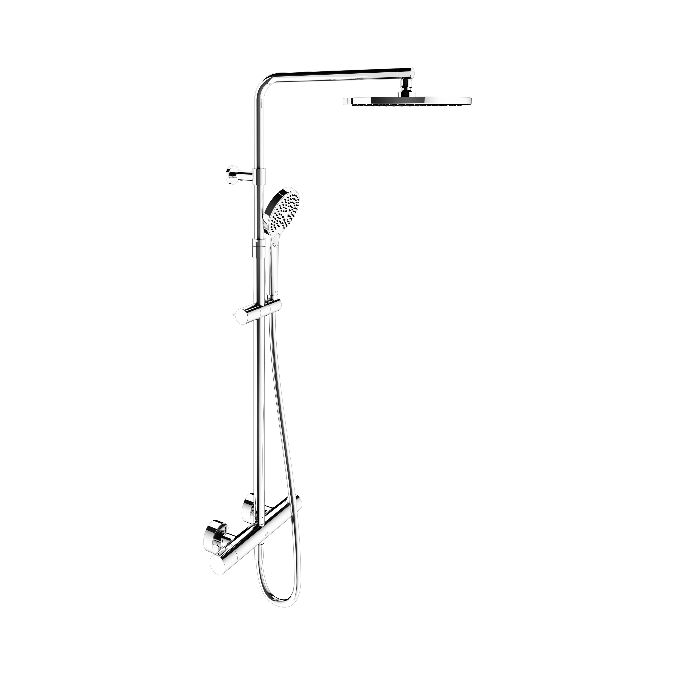 Душевая система с термостатом KEUCO PLAN BLUE 53926 012321 с верхним и ручным душем и шлангом, цвет Хром