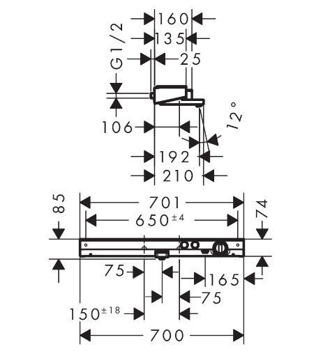 Термостат для ванны HANSGROHE ShowerTablet Select 700 13183000 Хром