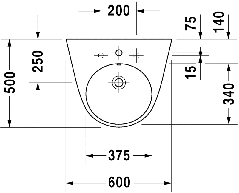 Раковина подвесная Duravit Starck 2 2323600000 60х50см (изделие снято с производства)