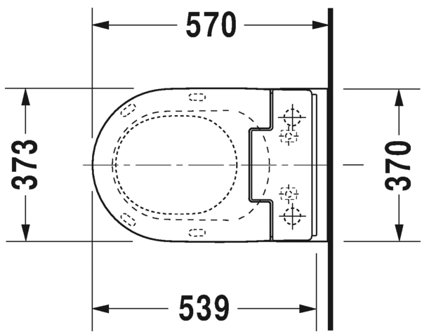 Унитаз подвесной Duravit Me by Starck 25285900001 с вертикальным смывом, для SensoWash, c покрытием WonderGliss, белый